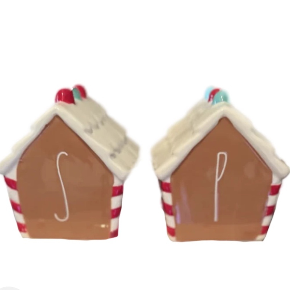 🎅🎄🎁 HTF Rae Dunn Gingerbread House Salt and Pepper Shaker Gift Set NWT